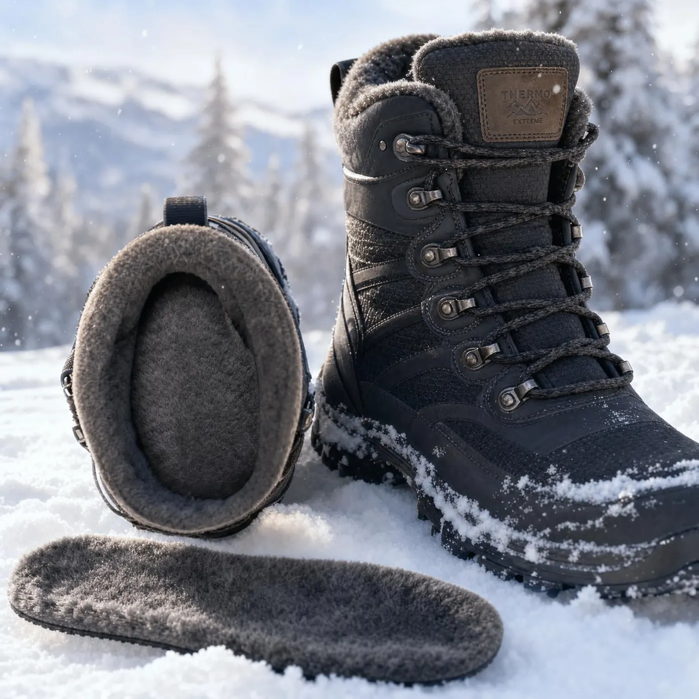Women's Genuine Sheepskin Insoles Warm Gray-8, photograph 4 of 7