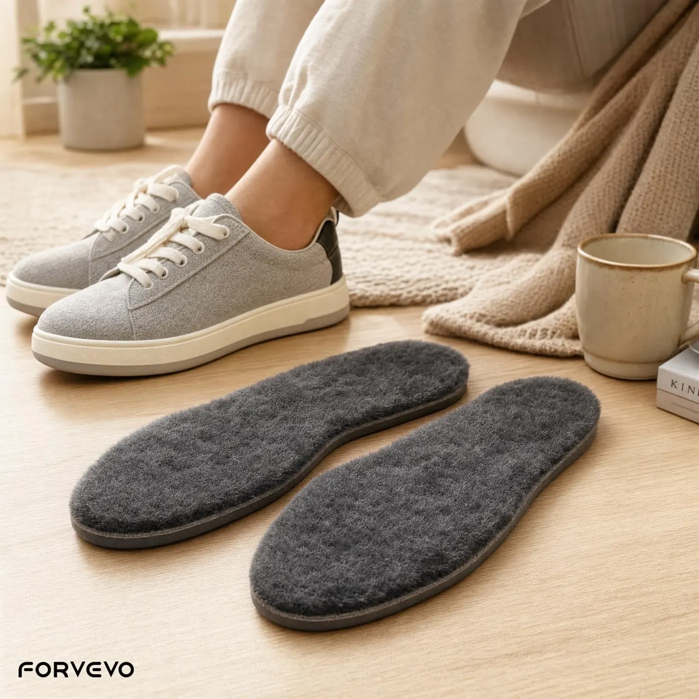 Women's Genuine Sheepskin Insoles Warm Gray-9, photograph 7 of 7